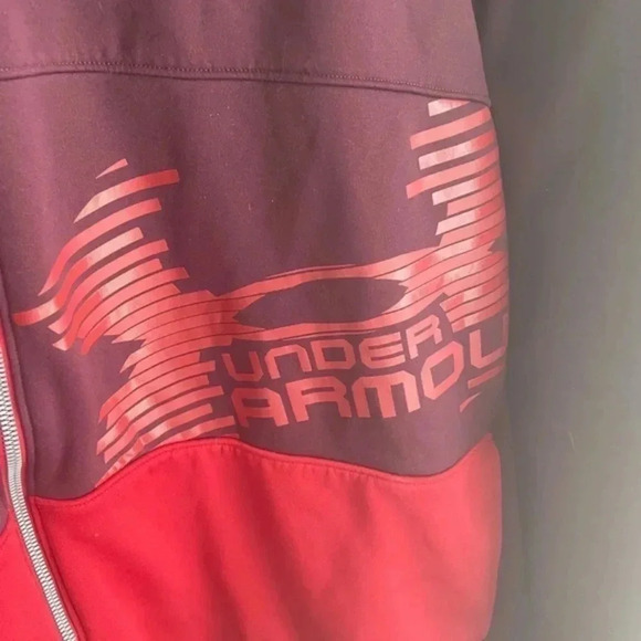 Mens XL Under Armor‎ Hoodie Red Extra Large Full Zipper Zip Up EUC - Picture 2 of 4